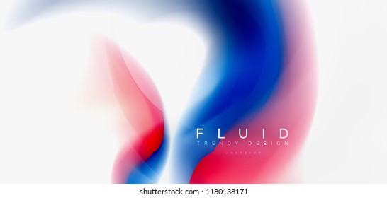 Mixing liquid color flow abstract background. Trendy abstract layout template for business or technology presentation, internet poster or web brochure cover, wallpaper. Vector illustration