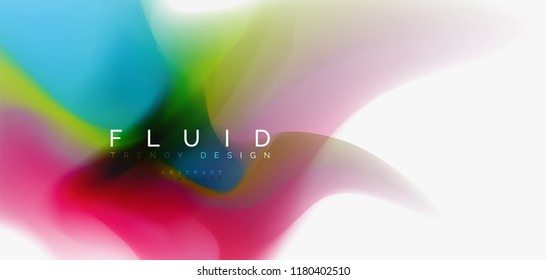 Mixing liquid color flow abstract background. Trendy abstract layout template for business or technology presentation, internet poster or web brochure cover, wallpaper. Vector illustration