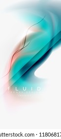 Mixing liquid color flow abstract background. Trendy abstract layout template for business or technology presentation, internet poster or web brochure cover, wallpaper. Vector illustration