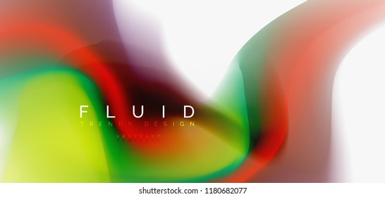 Mixing liquid color flow abstract background. Trendy abstract layout template for business or technology presentation, internet poster or web brochure cover, wallpaper. Vector illustration