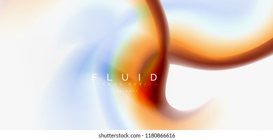 Mixing liquid color flow abstract background. Trendy abstract layout template for business or technology presentation, internet poster or web brochure cover, wallpaper. Vector illustration