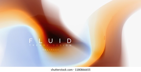 Mixing liquid color flow abstract background. Trendy abstract layout template for business or technology presentation, internet poster or web brochure cover, wallpaper. Vector illustration