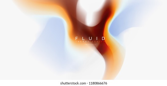Mixing liquid color flow abstract background. Trendy abstract layout template for business or technology presentation, internet poster or web brochure cover, wallpaper. Vector illustration