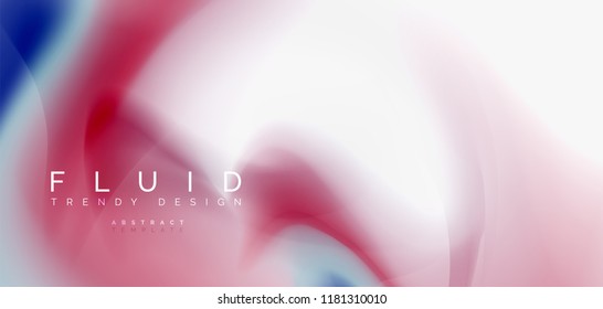 Mixing liquid color flow abstract background. Trendy abstract layout template for business or technology presentation, internet poster or web brochure cover, wallpaper. Vector illustration