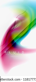 Mixing liquid color flow abstract background. Trendy abstract layout template for business or technology presentation, internet poster or web brochure cover, wallpaper. Vector illustration