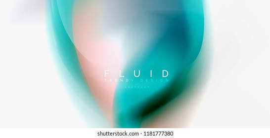 Mixing liquid color flow abstract background. Trendy abstract layout template for business or technology presentation, internet poster or web brochure cover, wallpaper. Vector illustration