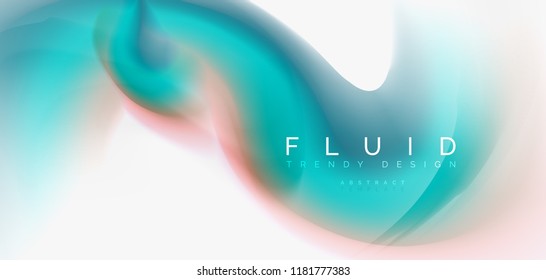 Mixing liquid color flow abstract background. Trendy abstract layout template for business or technology presentation, internet poster or web brochure cover, wallpaper. Vector illustration