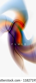 Mixing liquid color flow abstract background. Trendy abstract layout template for business or technology presentation, internet poster or web brochure cover, wallpaper. Vector illustration