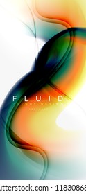 Mezcla de fondo abstracto de flujo de color líquido. Plantilla de diseño abstracto a la moda para presentación de negocios o tecnología, portada de póster de internet o de folletos web, fondo de pantalla. Ilustración del vector