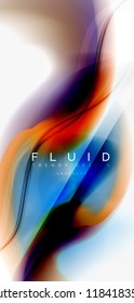 Mischung flüssiger Farbflüsse abstrakter Hintergrund. Trendy abstrakte Layout-Vorlage für Geschäfts- oder Technologiepräsentationen, Internet-Poster oder Web-Broschüren-Cover, Bildschirmhintergrund. Vektorgrafik