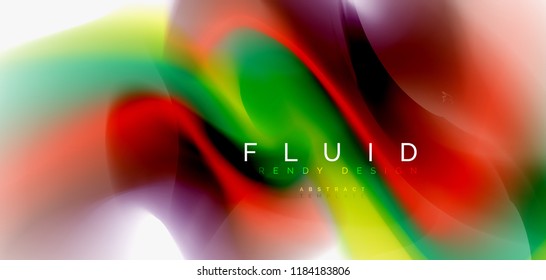 Mixing liquid color flow abstract background. Trendy abstract layout template for business or technology presentation, internet poster or web brochure cover, wallpaper. Vector illustration
