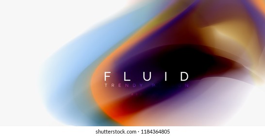Mixing liquid color flow abstract background. Trendy abstract layout template for business or technology presentation, internet poster or web brochure cover, wallpaper. Vector illustration