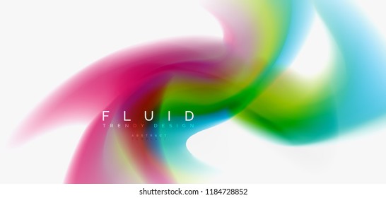 Mixing liquid color flow abstract background. Trendy abstract layout template for business or technology presentation, internet poster or web brochure cover, wallpaper. Vector illustration