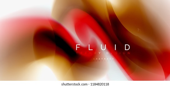 Mixing liquid color flow abstract background. Trendy abstract layout template for business or technology presentation, internet poster or web brochure cover, wallpaper. Vector illustration