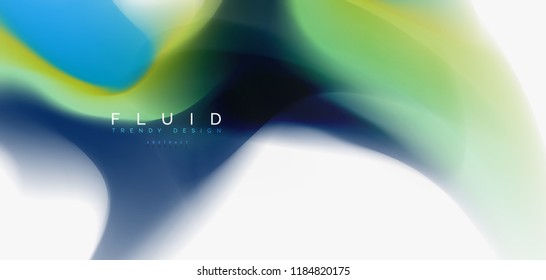 Mixing liquid color flow abstract background. Trendy abstract layout template for business or technology presentation, internet poster or web brochure cover, wallpaper. Vector illustration