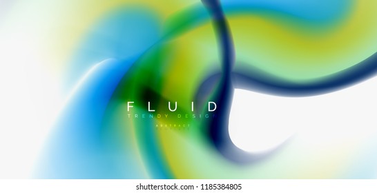 Mezcla de fondo abstracto de flujo de color líquido. Plantilla de diseño abstracto a la moda para presentación de negocios o tecnología, portada de póster de internet o de folletos web, fondo de pantalla. Ilustración del vector