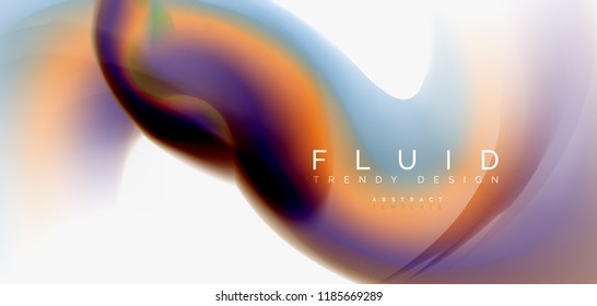 Mixing liquid color flow abstract background. Trendy abstract layout template for business or technology presentation, internet poster or web brochure cover, wallpaper. Vector illustration