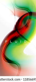 Mixing liquid color flow abstract background. Trendy abstract layout template for business or technology presentation, internet poster or web brochure cover, wallpaper. Vector illustration