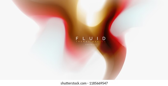 Mixing liquid color flow abstract background. Trendy abstract layout template for business or technology presentation, internet poster or web brochure cover, wallpaper. Vector illustration