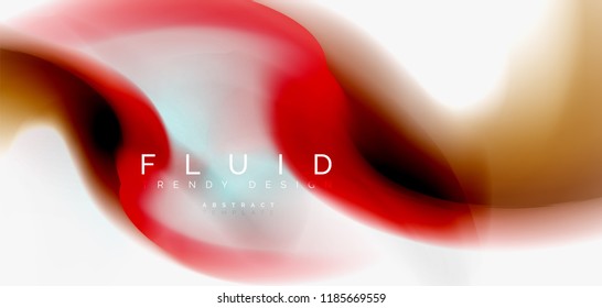 Mixing liquid color flow abstract background. Trendy abstract layout template for business or technology presentation, internet poster or web brochure cover, wallpaper. Vector illustration