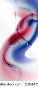 Mixing liquid color flow abstract background. Trendy abstract layout template for business or technology presentation, internet poster or web brochure cover, wallpaper. Vector illustration