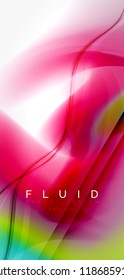Mixing liquid color flow abstract background. Trendy abstract layout template for business or technology presentation, internet poster or web brochure cover, wallpaper. Vector illustration