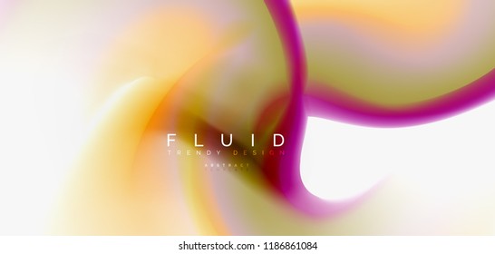 Mixing liquid color flow abstract background. Trendy abstract layout template for business or technology presentation, internet poster or web brochure cover, wallpaper. Vector illustration