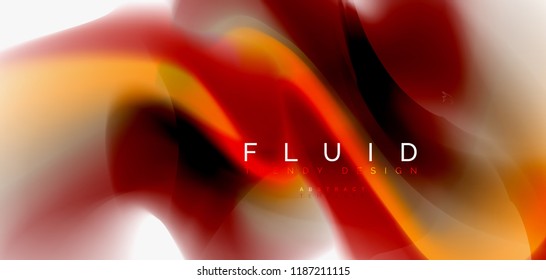 Mixing liquid color flow abstract background. Trendy abstract layout template for business or technology presentation, internet poster or web brochure cover, wallpaper. Vector illustration