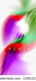 Mixing liquid color flow abstract background. Trendy abstract layout template for business or technology presentation, internet poster or web brochure cover, wallpaper. Vector illustration