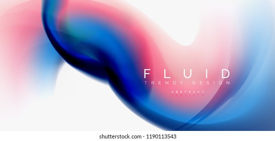 Mixing liquid color flow abstract background. Trendy abstract layout template for business or technology presentation, internet poster or web brochure cover, wallpaper. Vector illustration