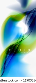 Mixing liquid color flow abstract background. Trendy abstract layout template for business or technology presentation, internet poster or web brochure cover, wallpaper. Vector illustration
