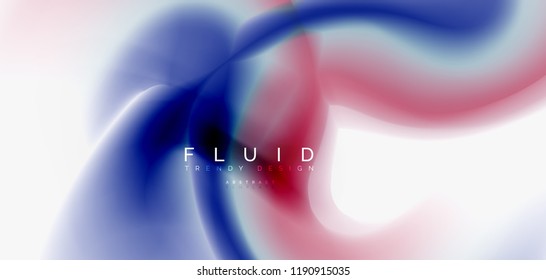 Mixing liquid color flow abstract background. Trendy abstract layout template for business or technology presentation, internet poster or web brochure cover, wallpaper. Vector illustration