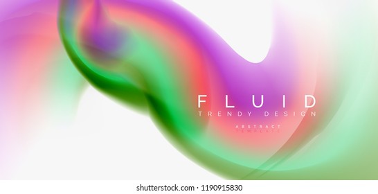 Mischung flüssiger Farbflüsse abstrakter Hintergrund. Trendy abstrakte Layout-Vorlage für Geschäfts- oder Technologiepräsentationen, Internet-Poster oder Web-Broschüren-Cover, Bildschirmhintergrund. Vektorgrafik