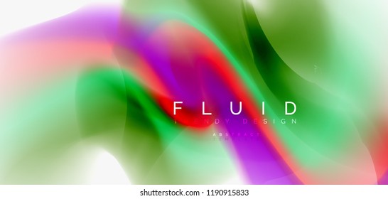 Mixing liquid color flow abstract background. Trendy abstract layout template for business or technology presentation, internet poster or web brochure cover, wallpaper. Vector illustration