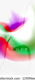 Mixing liquid color flow abstract background. Trendy abstract layout template for business or technology presentation, internet poster or web brochure cover, wallpaper. Vector illustration