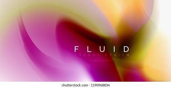 Mixing liquid color flow abstract background. Trendy abstract layout template for business or technology presentation, internet poster or web brochure cover, wallpaper. Vector illustration