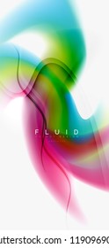 Mixing liquid color flow abstract background. Trendy abstract layout template for business or technology presentation, internet poster or web brochure cover, wallpaper. Vector illustration