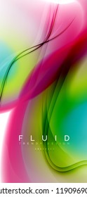 Mixing liquid color flow abstract background. Trendy abstract layout template for business or technology presentation, internet poster or web brochure cover, wallpaper. Vector illustration