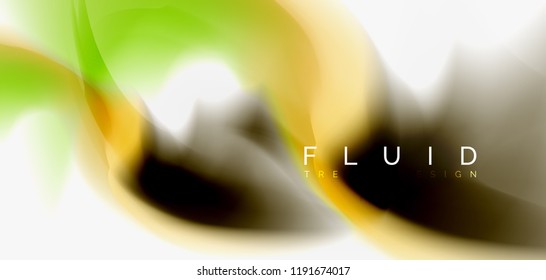 Mixing liquid color flow abstract background. Trendy abstract layout template for business or technology presentation, internet poster or web brochure cover, wallpaper. Vector illustration