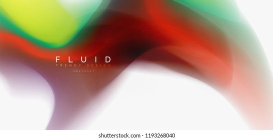 Mixing liquid color flow abstract background. Trendy abstract layout template for business or technology presentation, internet poster or web brochure cover, wallpaper. Vector illustration