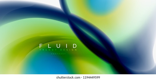 Mixing liquid color flow abstract background. Trendy abstract layout template for business or technology presentation, internet poster or web brochure cover, wallpaper. Vector illustration