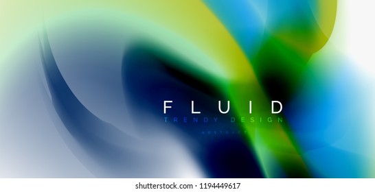 Mischung flüssiger Farbflüsse abstrakter Hintergrund. Trendy abstrakte Layout-Vorlage für Geschäfts- oder Technologiepräsentationen, Internet-Poster oder Web-Broschüren-Cover, Bildschirmhintergrund. Vektorgrafik