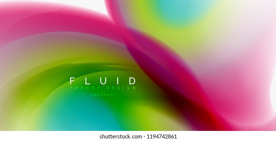 Mixing liquid color flow abstract background. Trendy abstract layout template for business or technology presentation, internet poster or web brochure cover, wallpaper. Vector illustration