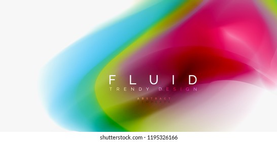 Mixing liquid color flow abstract background. Trendy abstract layout template for business or technology presentation, internet poster or web brochure cover, wallpaper. Vector illustration