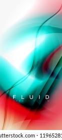 Mixing liquid color flow abstract background. Trendy abstract layout template for business or technology presentation, internet poster or web brochure cover, wallpaper. Vector illustration