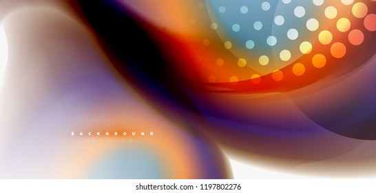 Mixing liquid color flow abstract background. Trendy abstract layout template for business or technology presentation, internet poster or web brochure cover, wallpaper. Vector illustration