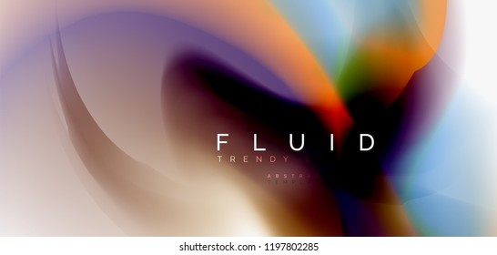 Mezcla de fondo abstracto de flujo de color líquido. Plantilla de diseño abstracto a la moda para presentación de negocios o tecnología, portada de póster de internet o de folletos web, fondo de pantalla. Ilustración del vector