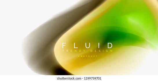 Mixing liquid color flow abstract background. Trendy abstract layout template for business or technology presentation, internet poster or web brochure cover, wallpaper. Vector illustration