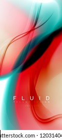 Mixing liquid color flow abstract background. Trendy abstract layout template for business or technology presentation, internet poster or web brochure cover, wallpaper. Vector illustration
