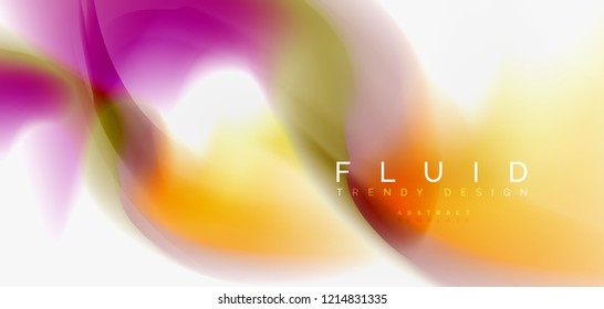 Mixing liquid color flow abstract background. Trendy abstract layout template for business or technology presentation, internet poster or web brochure cover, wallpaper. Vector illustration
